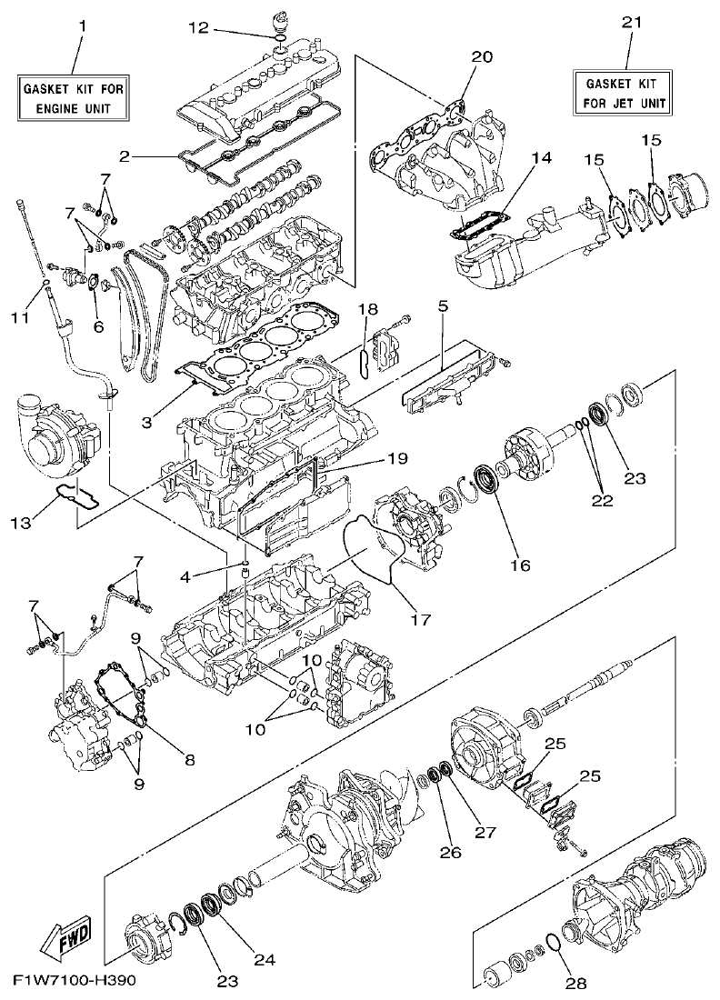 Yamaha FX1800A-H(6S51)F1W7 REPAIR KIT 1 parts diagram